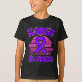 Overdose Awareness Purple Ribbon Drug Addiction 31 T Shirt