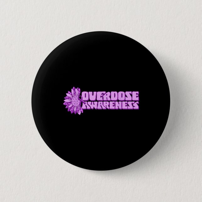 Overdose Awareness Purple Ribbon Drug Addiction 32 Knapp (Framsida)