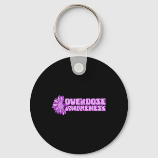 Overdose Awareness Purple Ribbon Drug Addiction 32 Nyckelring