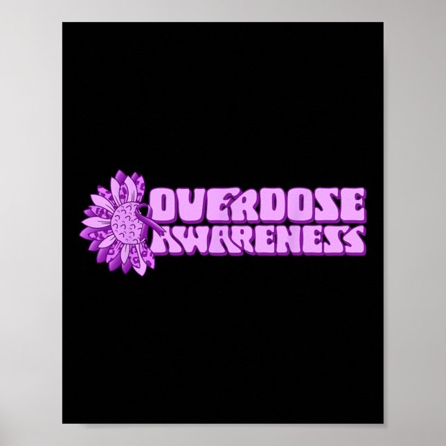 Overdose Awareness Purple Ribbon Drug Addiction 32 Poster (Framsidan)