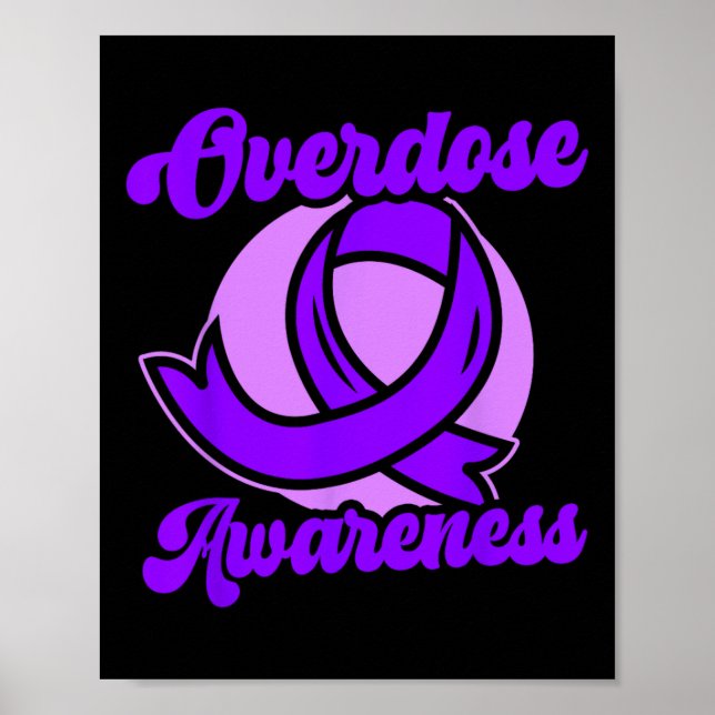 Overdose Awareness Purple Ribbon Drug Addiction 93 Poster (Framsidan)