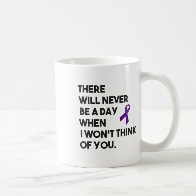 Overdose Awareness Purple Ribbon Think Of You  Kaffemugg (Höger)