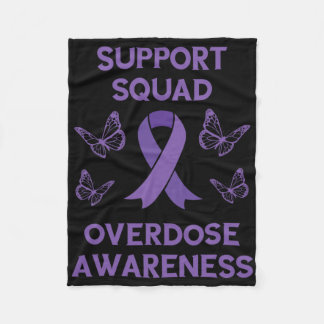 Overdose Awareness Support Squad Butterfly Purple  Fleecefilt