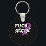 Overdose Drug Addiction Awareness Purple Ribbon  Nyckelring<br><div class="desc">Overdose Drug Addiction Awareness Purple Ribbon</div>