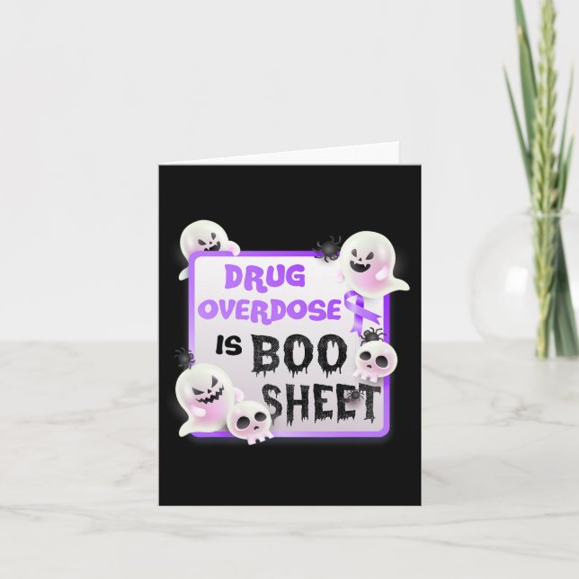 Överdosering av roligt Boo Halloween Ghost är Boo  Kort (Framsida)