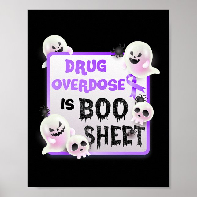 Överdosering av roligt Boo Halloween Ghost är Boo  Poster (Framsidan)