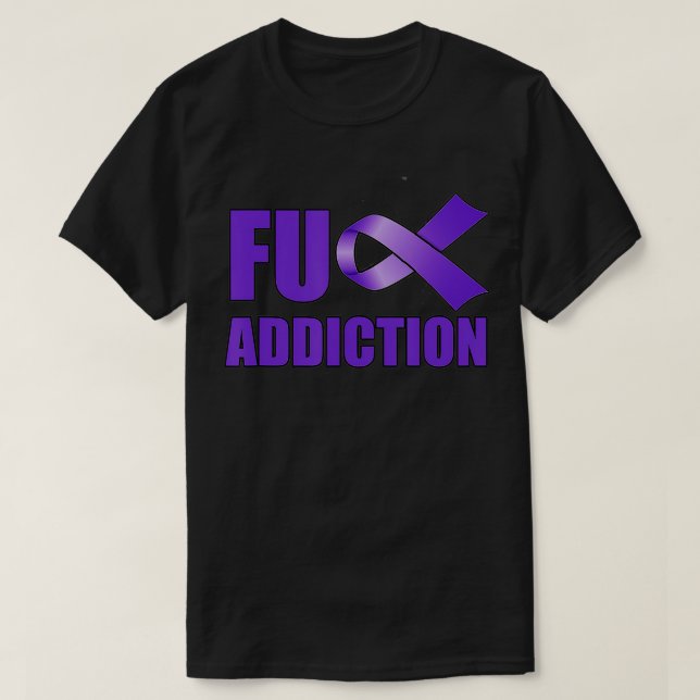Överdosering Medvetandedag Lila Ribbon FU-anpassni T Shirt (Design framsida)