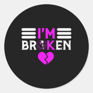 Överdosering Medvetenhet om att jag är OK Broken L Runt Klistermärke