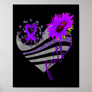Överdosering Medvetenhet Solros Hjärtat Ribbon Lil Poster
