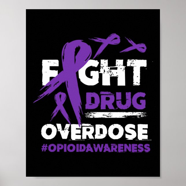 Överdosering Ribbon Opioid överdosering vid överdo Poster (Framsidan)