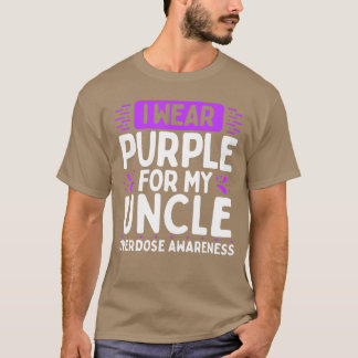 Överdosmedvetenhet Familj Krigare Lila Band Oklart T Shirt