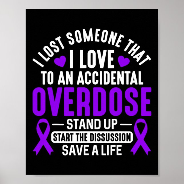 Överdosmedvetenhet Förlorade Någon Jag Älskar Lila Poster (Framsidan)