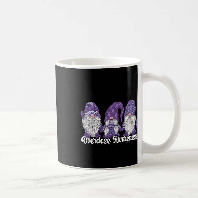 Överdosmedvetenhet Lila Band Drogmissbruk 14 Kaffemugg (Höger)