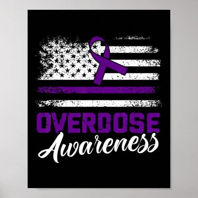 Överdosmedvetenhet Lila Band Drogmissbruk 50 Poster (Framsidan)