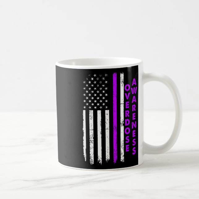 Överdosmedvetenhet Lila Band Drogmissbruk 54 Kaffemugg (Höger)