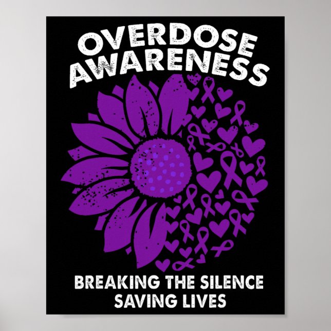Överdosmedvetenhet Lila band Drogmissbruk 71 Poster (Framsidan)