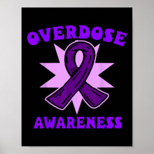Överdosmedvetenhet Lila Band Drogmissbruk 81 Poster
