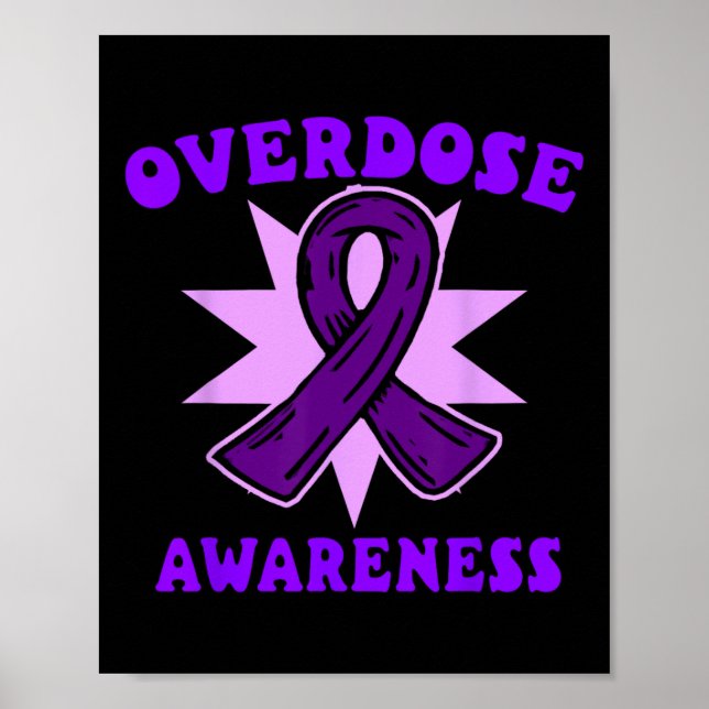 Överdosmedvetenhet Lila Band Drogmissbruk 81 Poster (Framsidan)