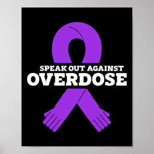 Överdosmedvetenhet Lila Band Drogmissbruk 95 Poster