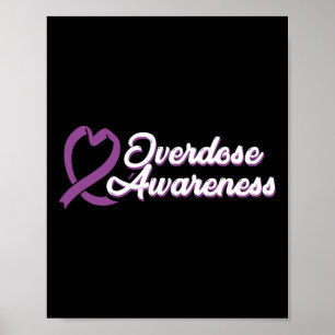 Överdosmedvetenhet Lila Band Drogmissbruk 98 Poster