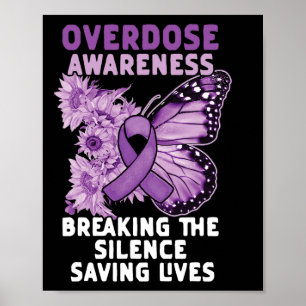 Överdosmedvetenhet Lila band Drogmissbruk 9 Poster