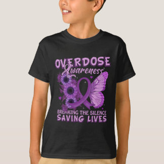 Överdosmedvetenhet Lila Band Missbruk T Shirt
