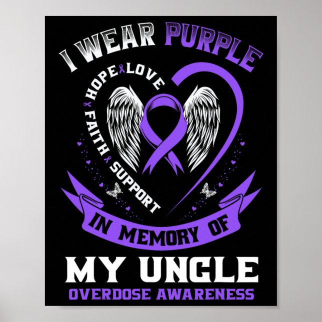 Överdosmedvetenhet T-shirt till minne av farbror P Poster (Framsidan)