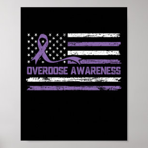 Överdosmedvetenhets månad amerikansk flagga band poster