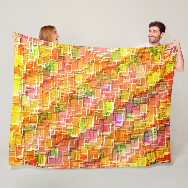 Överdriven  av präglade kvadratiska täckskikt fleecefilt (På plats)