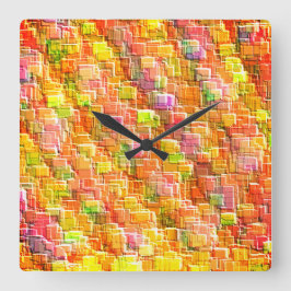 Överdriven  av präglade kvadratiska täckskikt fyrkantig klocka