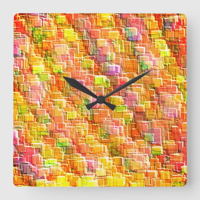 Överdriven  av präglade kvadratiska täckskikt fyrkantig klocka (Framsida)