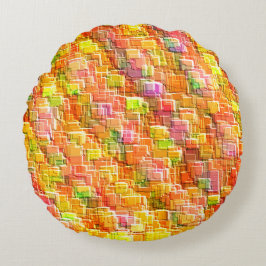 Överdriven  av präglade kvadratiska täckskikt rund kudde