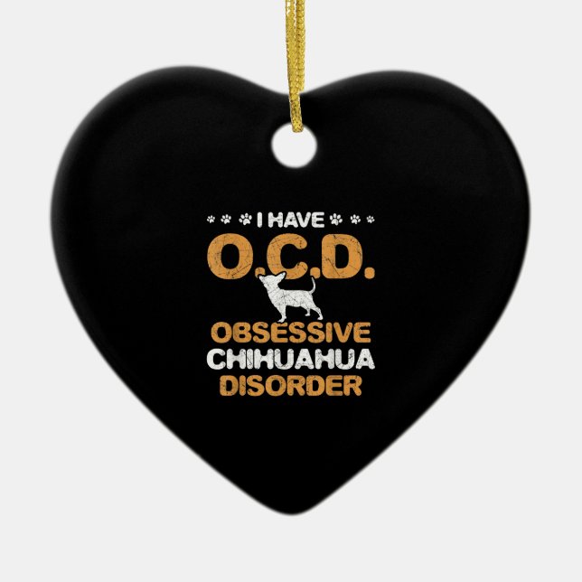 Överdriven Chihuahua Disorder Chihuahua Julgransprydnad Keramik (Framsidan)