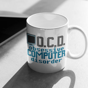 Överdriven datorstörning kaffemugg