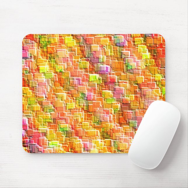 Överdriven röra av präglade fyrkantiga överläggnin musmatta (Med mus)