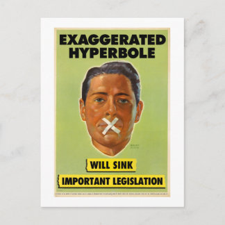 Överdrivet vykort för hyperbol