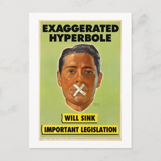 Överdrivet vykort för hyperbol (Framsida)