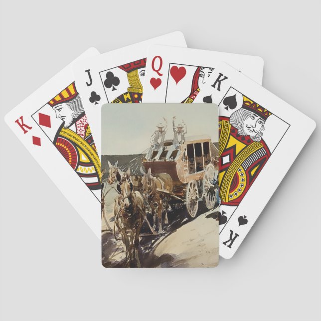 Överfall på diligens av Edward Borein Casinokort (Baksidan)