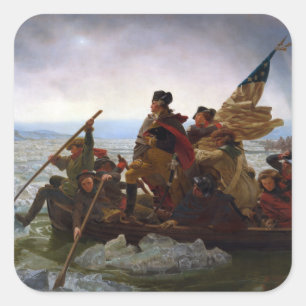 Överfarten över Delaware 1776: General George Wash Fyrkantigt Klistermärke