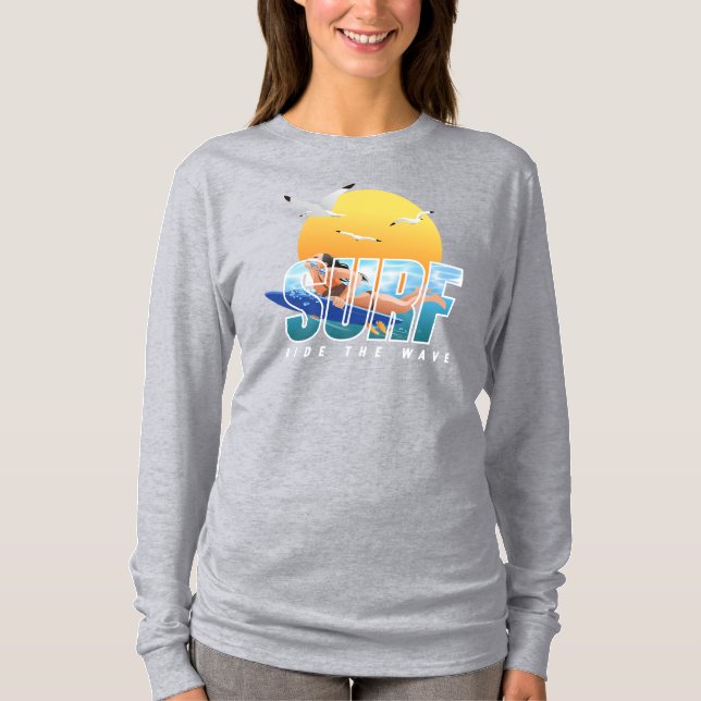 Överfarten rider vågen | Långärmad för kvinnor T Shirt (Framsida)