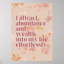 Överflöd Affirmationsaffisch