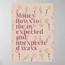Överflöd affirmationsaffisch