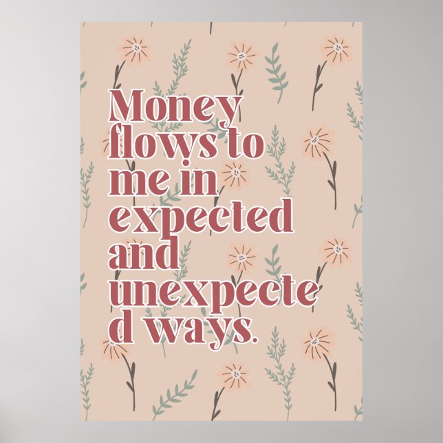 Överflöd affirmationsaffisch  poster (Framsidan)