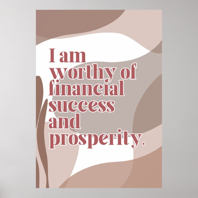 Överflöd affirmationsaffisch  poster (Framsidan)