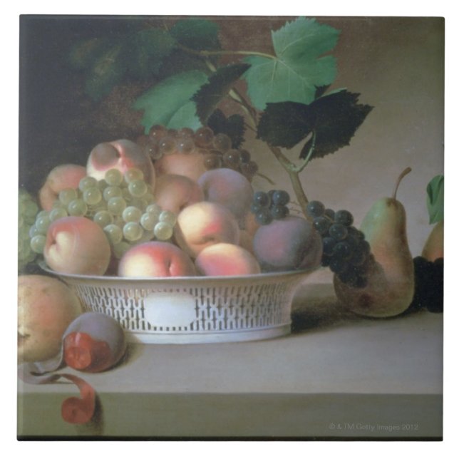 Överflöd av frukt kakelplatta (Framsidan)