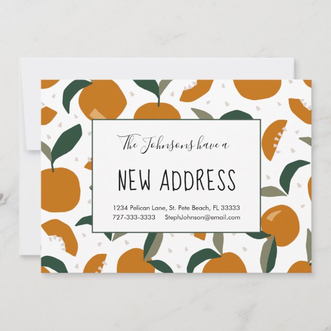 Överflöd av Orangar i New Home Adress Meddelande (Framsida)