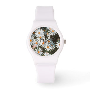Överflöd av vita tusensköna (Asteraceae) Armbandsur