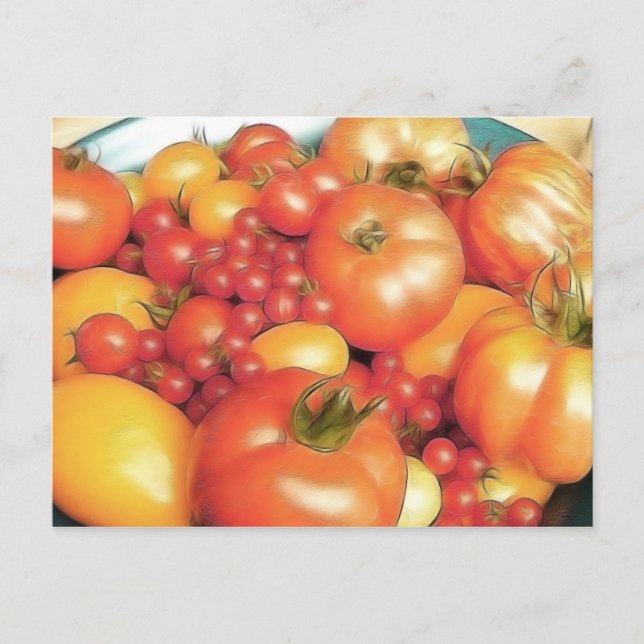 Överflödande skörd - Heirloomtomater Vykort (Framsida)