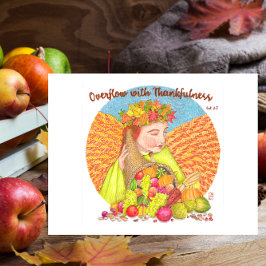 Överflöde med Thankfulness-inspirationspresentatio Vykort