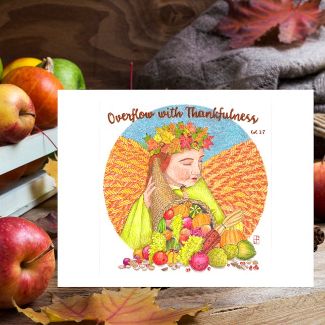 Överflöde med Thankfulness-inspirationspresentatio Vykort (Skapare uppladdad)